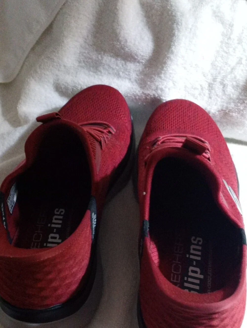 Skechers Men's Deep Red Slip-On Athletic Sneakers
